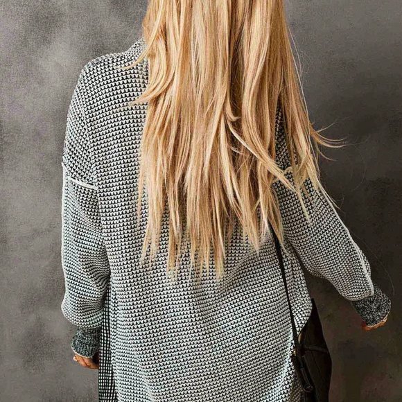 Multicolor Casual Womens Drop Shoulder Open Front Coat - Picture 5 of 5